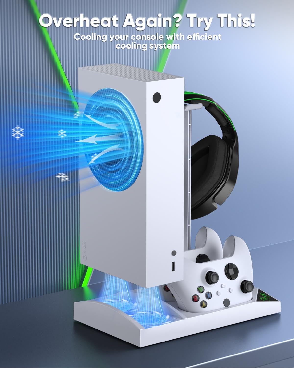 Charger Stand Cooling Fan for Xbox Series S Console/Controller