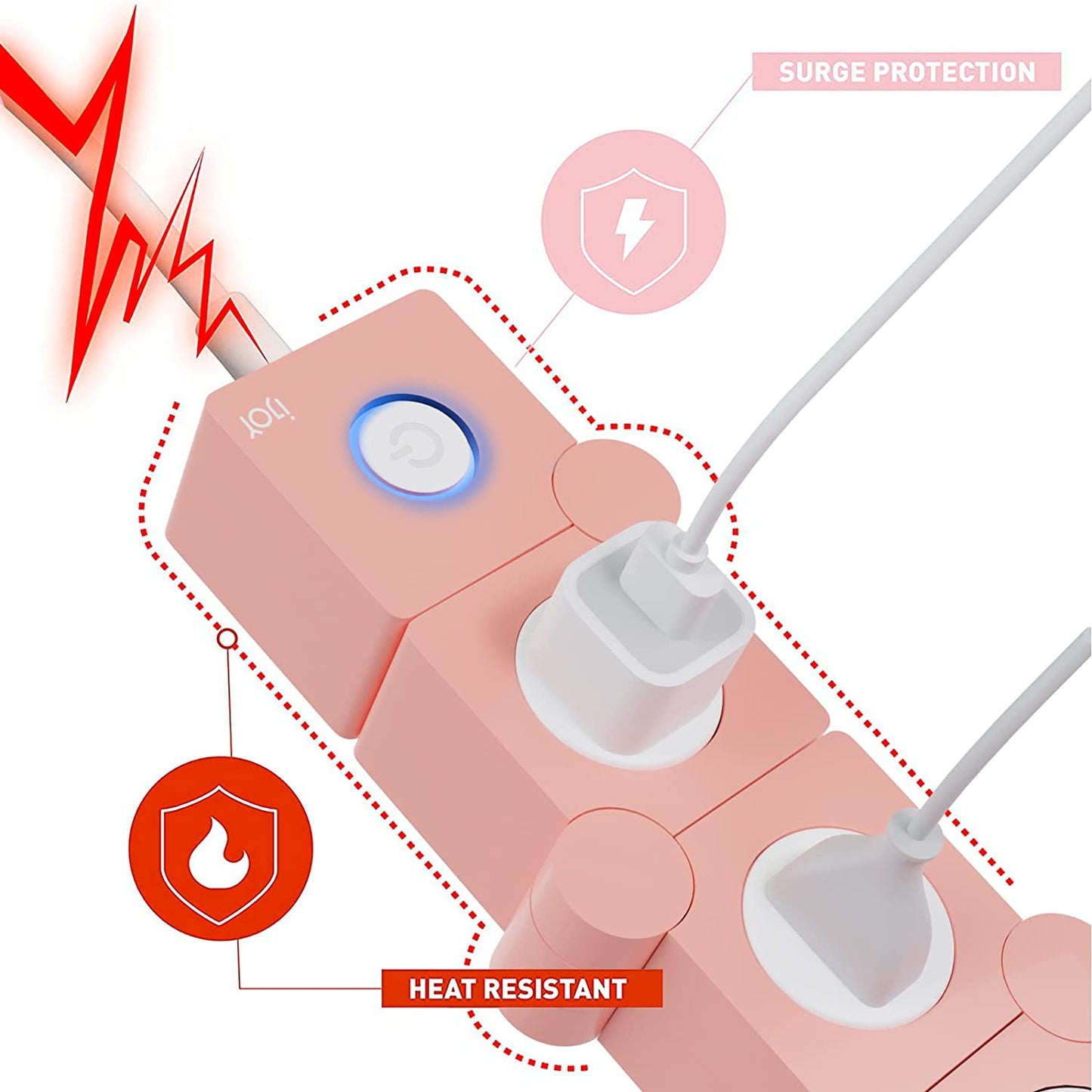 Flexible Power Strip - 3 AC Outlets and 2 USB Charging Ports