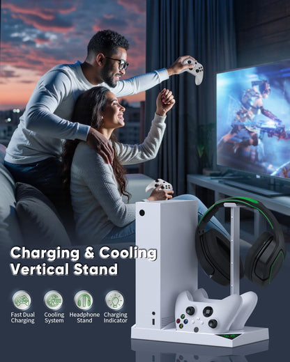 Charger Stand Cooling Fan for Xbox Series S Console/Controller